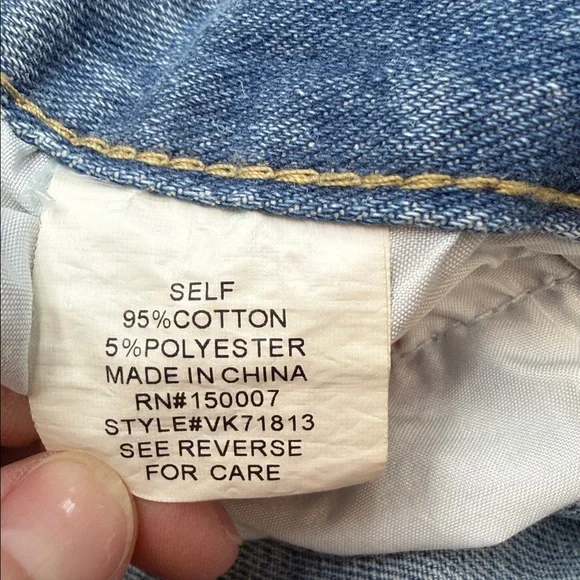 Veveret Frayed Slit Asymmetric Denim Midi Skirt  Sz M - Picture 11 of 12